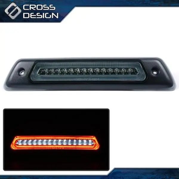 CROSSDESIGN Smoked LED Third Brake Light - Secure Brightening Rear Taillights with LED Display, Car Lighting Accessory, Truck Mods for 2009-2014 Ford F-150 Tailgate Light Strip Lighting Assemblies & Components