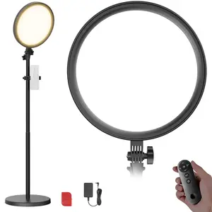 NEEWER Basics BR13 12" 24W Large Ring Light with 68" Stand/Phone Holder/Remote for iPhone Video Recording Selfie Streaming Makeup Studio Photography,Full Screen LED Panel Lighting