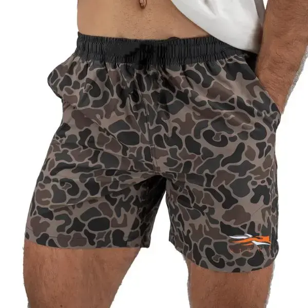 Men’s Camo Shorts with Elastic Drawstring Waist, Lightweight Quick Dry Outdoor Athletic Shorts with Pockets, Casual Hunting Inspired Performance Shorts for Hiking, Fishing, Camping, Gym and Summer Wear
