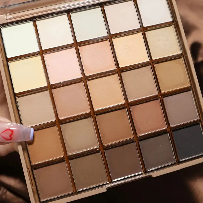 Capel 25-Color Lucky Cube Eyeshadow Palette - Chocolate Plate, Small Plate, Pearlescent & Matte Earthy Shades, Fine Smoky & Nude Makeup Cosmetics for Versatile Eye Makeup Applications, Chocolate Plate 25 Colors Small Plate
