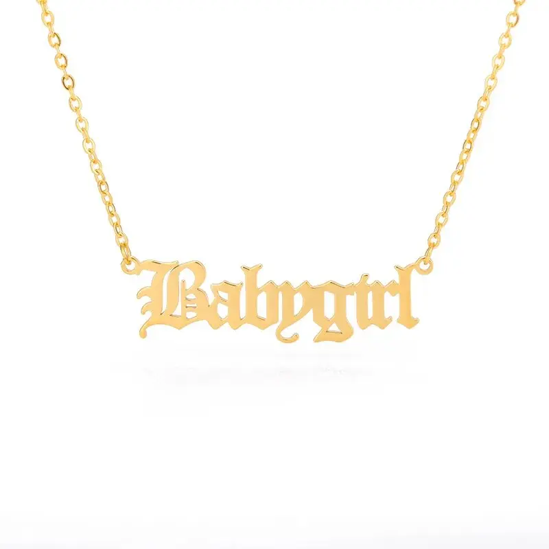 Babygirl Necklace Gold/Silver/Rose Plate Necklace Dainty Cute Aesthetic Necklace Jewelry