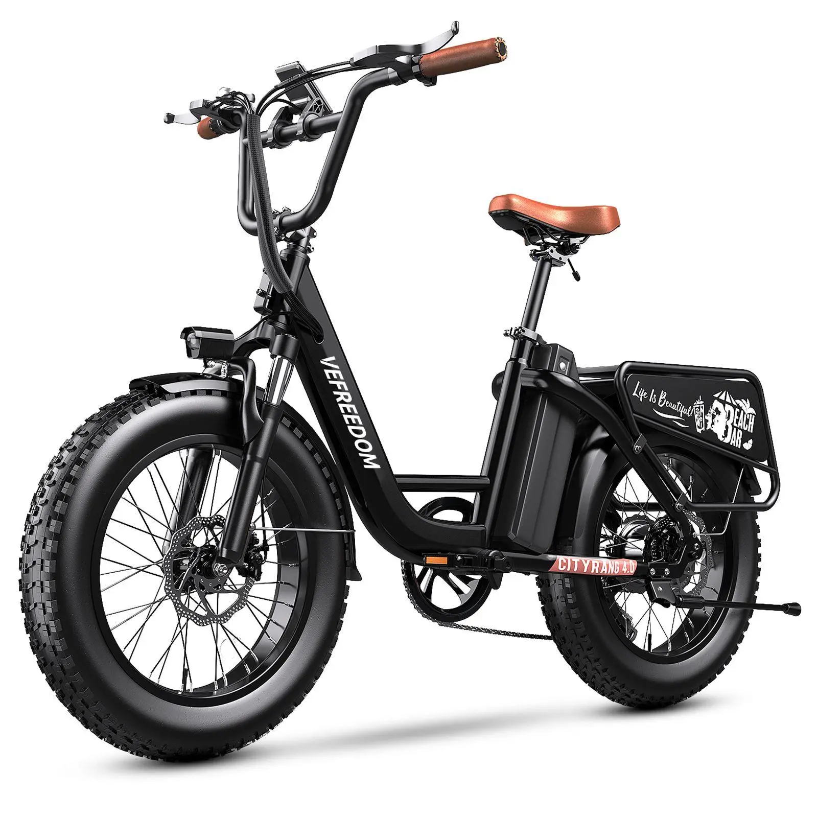 Electric Bike for Adults,1500W Peak 30MPH Speed, 70 Miles Range, 48V 20Ah Removable Battery, 20" x4.0 Fat Tire Step-Thru Ebike, 7-Speed Commuter Electric Mountain Bike