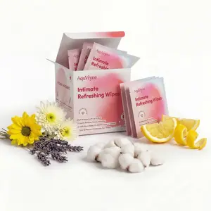 AquVryne pH-Balanced Feminine Wipes, Fragrance-Free& Paraben-Free, Flushable, Portable Travel Size for Period,Post-Gym & Daily Freshness