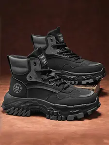 Men's All-Weather Work Boots | Height Increase Design | Durable Casual Shoes, Walking Shoes Rubber, Non Slip Work Shoes