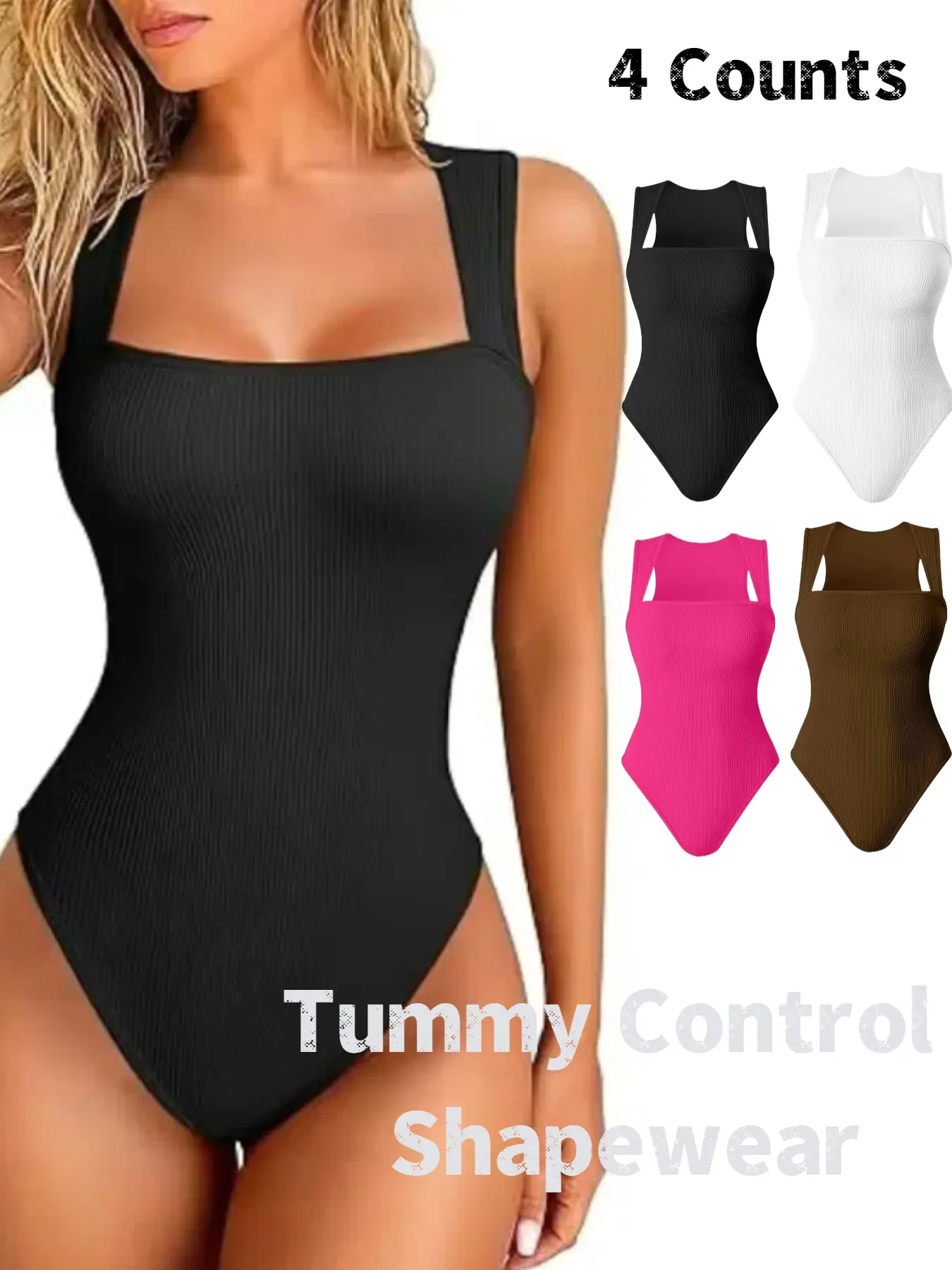 Women's Elastic Shapewear Bodysuit, Comfortable Soft Casual Style Tummy Control & Butt Lifting, Daily Wear, Knitted Slimming Fitness Underwear, Compression Body Shaping Piece