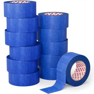 Blue Painters Tape 2 Inch Wide - 12 Rolls x 55 Yards (660 Total Yards), Clean Removal Masking Tape for   Lines  Walls, Trim & Baseboards, Easy  for DIY &  Renovation Projects
