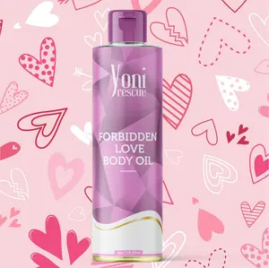 Forbidden Love Body Oil, 4oz, with Apricot, Jojoba, Avocado Oils & Vitamin E Oil, Fast-Absorbing, Nourishes and Hydrates Skin, Body Care, Heavenly Lilac layer Fragrance Moisturizer