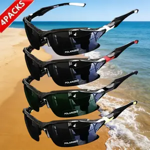 2025 New 4-Pack Polarized Sports Glasses for Men and Women, Windproof Outdoor Eyewear for Baseball, Running, Fishing, Golf, Driving for Active Daily Lifestyles