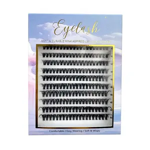 (Only lash No tools) 200 pcs fluffy lash clusters ，8-16mm Light-Volume Wispy Professional Makeup Lashes map Silk Fiber，Easy DIY and Long-Lasting，Non-Irritating，High Quality 3D Lash Bottom Supplies Set Cosmetic Longer Looking Eyelashes Eyelash Extensions S