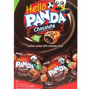 Meiji Hello Panda Creme Filled Cookies, 0.75 oz, 32-count Snack lovett a chocolate
