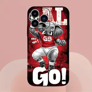 Vintage Alabama Elephants Football full coverage phone case with precise holes for drop protection, designed for Apple phones, compatible with iPhone 11/12/13/14/15/16 Pro Max/Plus Premium cases.