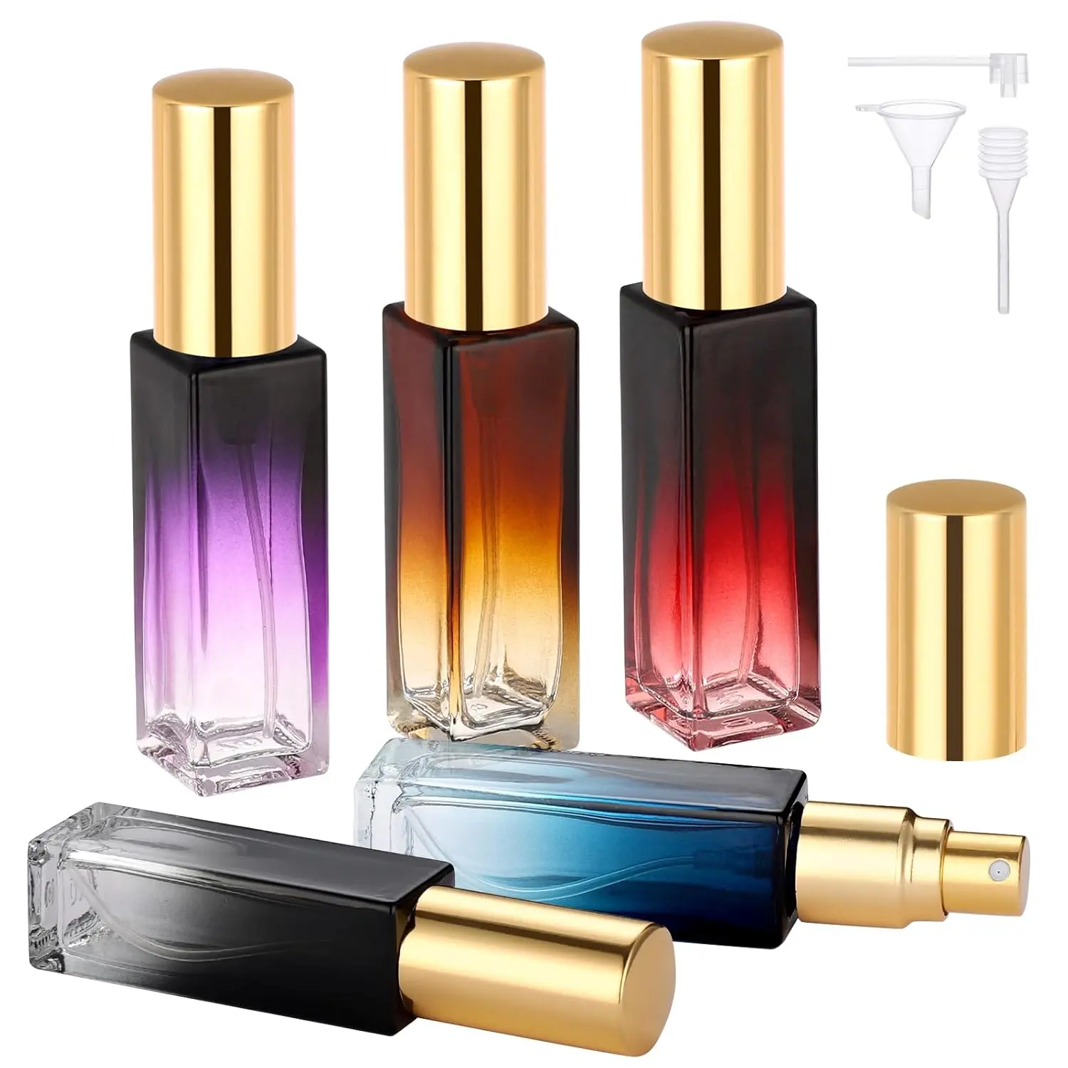 0.34oz Empty Travel Perfume Atomizer Refillable, 5 Pack Mini Glass Perfume  Bottles, 10ml Portable Travel Cologne  Bottles, Small Cologne Atomizers with Clear Transfer Tool Set