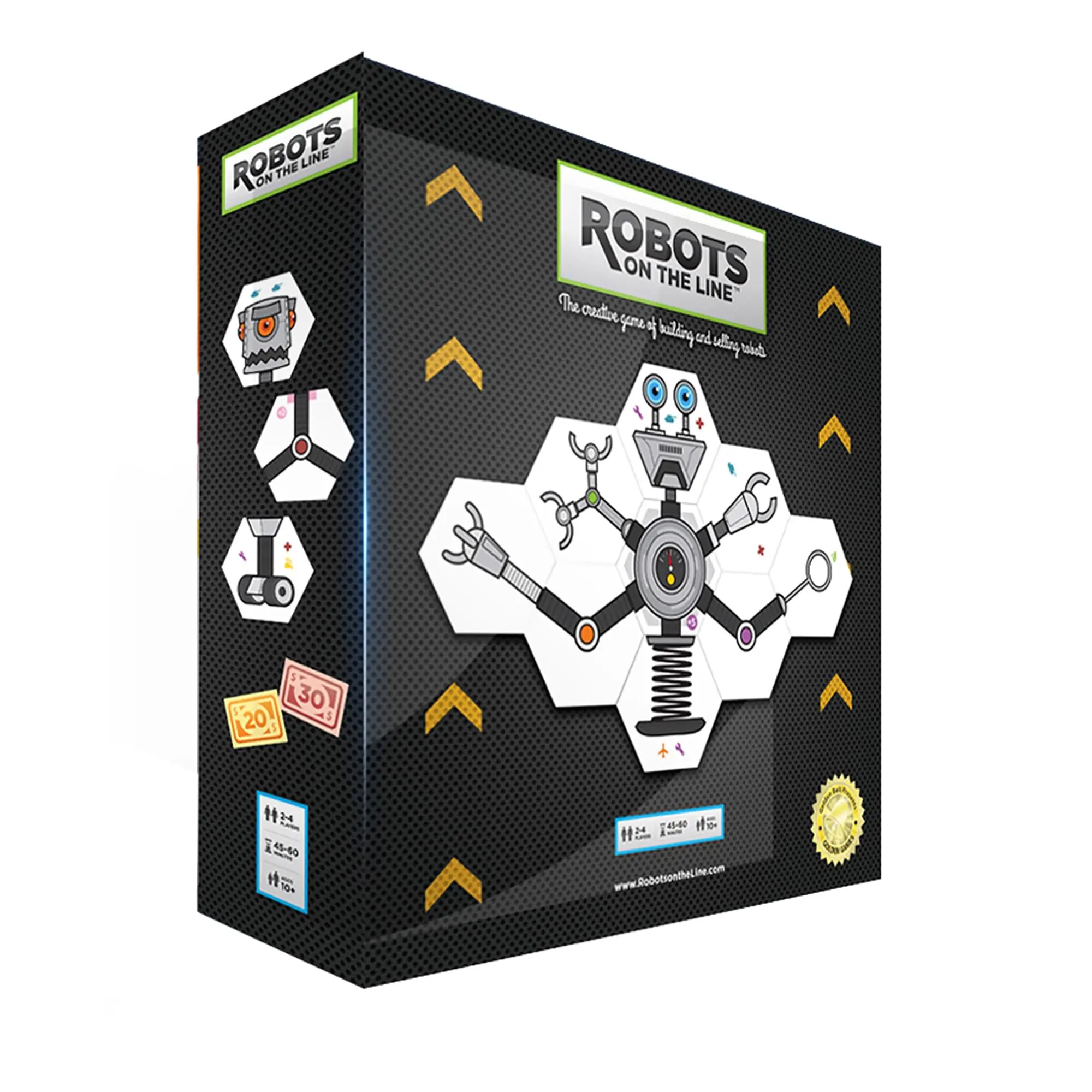 Robots on the Line Tile Game, Golden Bell Studios Tabletop Board Game for Family Night, Allows Trading, Builds Robots, Tabletop Games, Family Fun Game