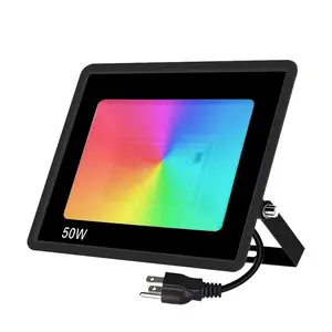 RGB LED Floodlight Reflector 50W IP66 Waterproof Outdoor Lighting Color Changing Timing Memory Function Landscape Spotlight Lamps