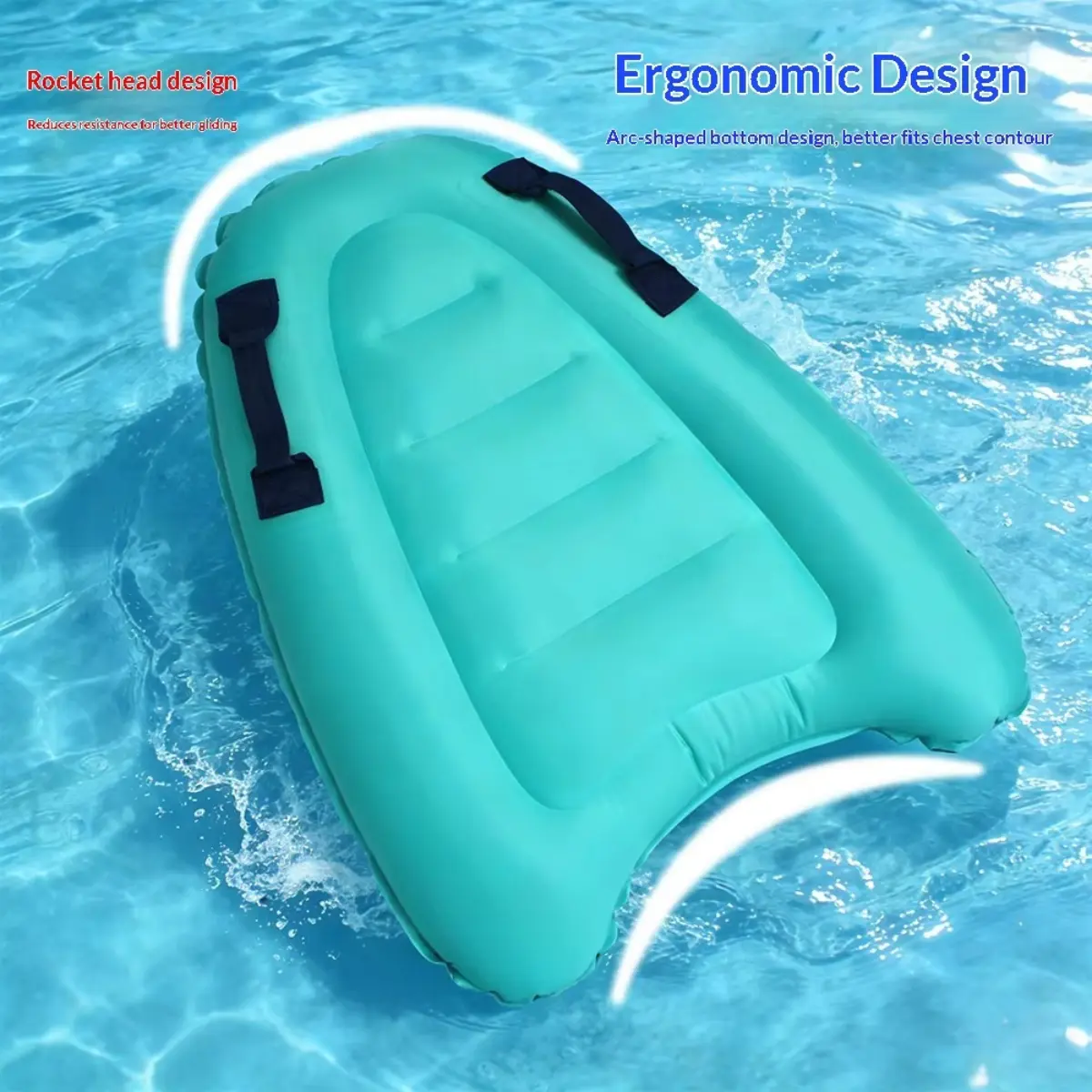 Inflatable Surfboard Portable Bodyboard Lightweight Kickboard Water Sports Swimming Learning Board