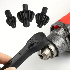 Drill Wrench, 4 Counts/set Iron Drill Wrench, Fast Gear with 3 Gears, Forward and Reverse Rotation, Anti-skid Handle for Easy Operation