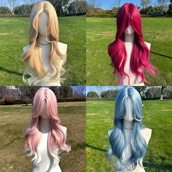 SMILCO 26Inch Blonde With Platinum Hair Tail Long Curly Synthetic Wig SM436 for Unique Look and Versatility Natural Looking Wig Adjustable Wig Head Summer Vibes