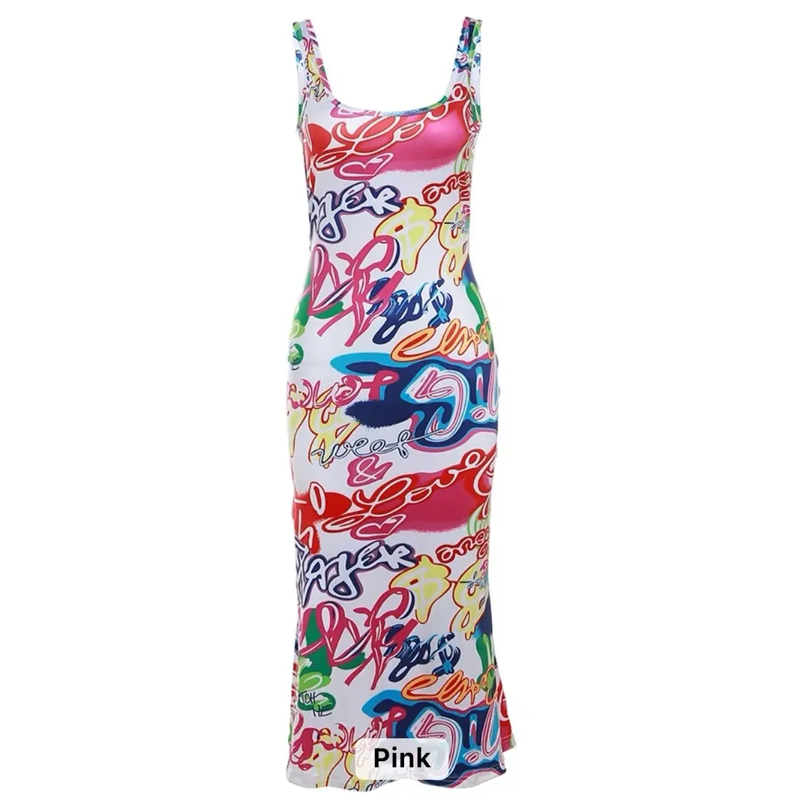 Colorful graffiti Dress Casual