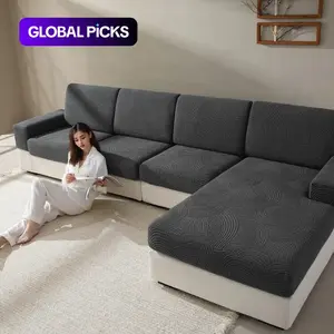 1 Count Seven-Rainbow Upgrade Universal Elastic Sofa Cushion Cover, Modern Anti-Slip Stretch Slipcover for L-Shaped and 1–4 Seat Sofas