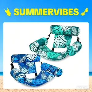 pool accessories Foldable Inflatable Pool Float for Couples Family & Foldable Inflatable Pool Float for Couples Family & Adults, Portable Pool Lounge Chair Compact Quick-Inflate Water Hammock for Beach Vacations Family Trips Cruise Travel Lake Camping