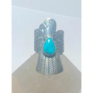 Phoenix ring size 10.75 turquoise Navajo sterling silver women girls