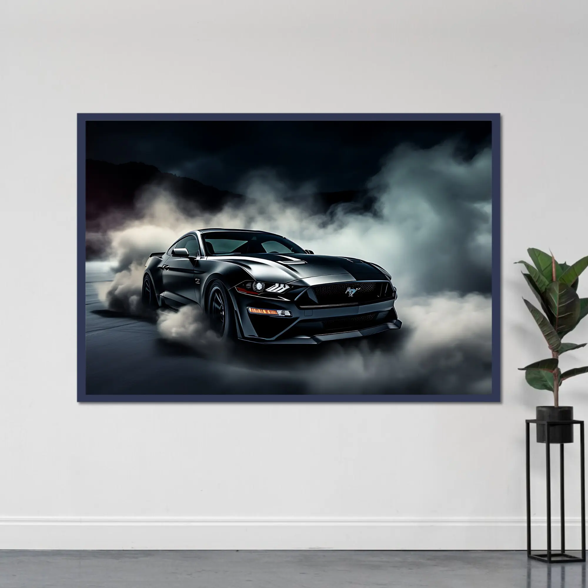 Ford Mustang Smoke Muscle Car Wall Art Decor Poster Car Fan Gift Executive Office Decor Man Cave Poster No Frame ., Kitchen, Print