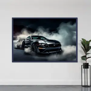 Ford Mustang Smoke Muscle Car Wall Art Decor Poster Car Fan Gift Executive Office Decor Man Cave Poster No Frame .