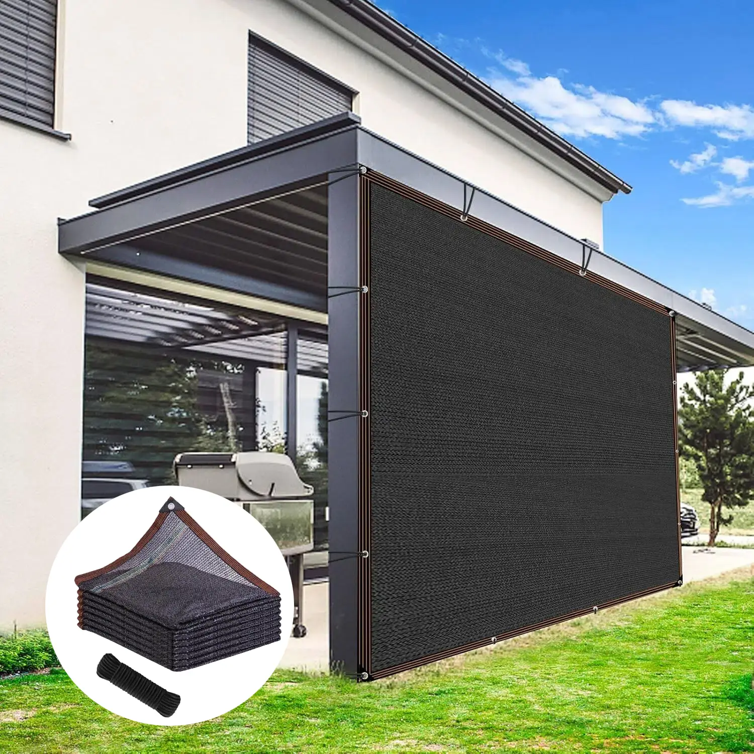 10x13 FT Summer Garden Mesh Shade cloth with Grommet & Rope Waterproof Sun Shade Cloth for Patio Dog House Farm Camping Balcony Garage Pooland Outdoor Events Sunshade Canopy outdoor sunshade arden Pool & Camping Accessories Camping Essentials