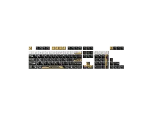 KEYTOK Keycaps Five-Side Dye-Sub PBT 115 Keys, Cherry Profile Minimalist Keycaps for 65%/68%/75%/87%/96%/98%/104%/108% Layouts Black/Yellow/White Gaming&Office Mechanical Keyboard(No 7U Support)
