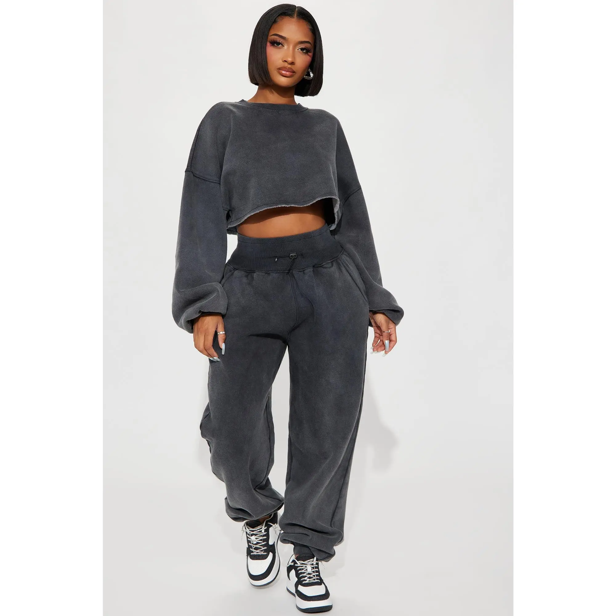 Feeling Good Fleece Jogger Set - Charcoal Feeling Good Fleece Jogger Set - Charcoal