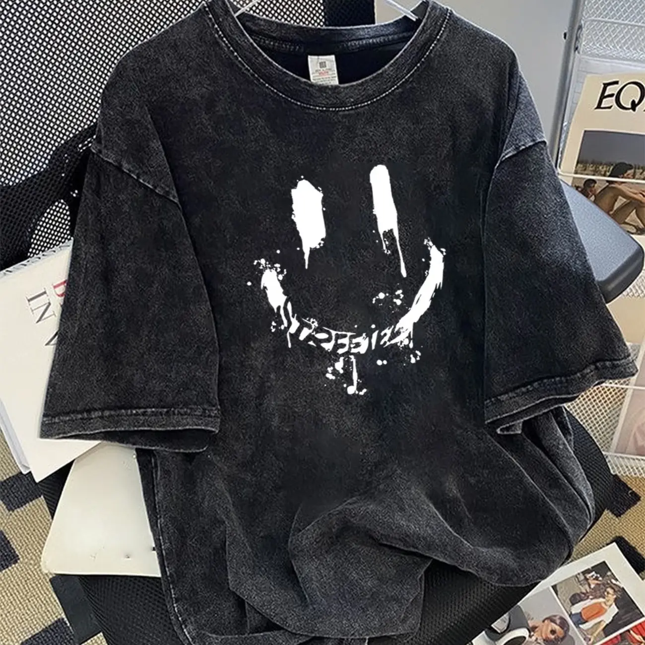 Men'S T‑Shirt | Vintage Print, Loose Fit, Crew Neck, Short Sleeves for Summer