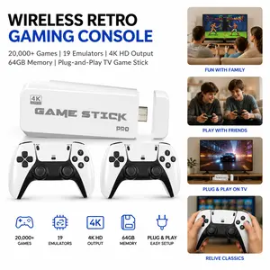 "Wireless Retro Gaming Console, Dual Controllers, 20,000+ Games & 19 Emulators, 4K HD, 64GB Memory, Plug-and-Play TV Gamepad" # SummerVibes