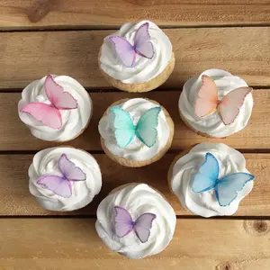 Edible Butterflies for Cake Decorating Set of 2" Big Size Cake and Cupcake Toppers, Butterfly Cake Toppers