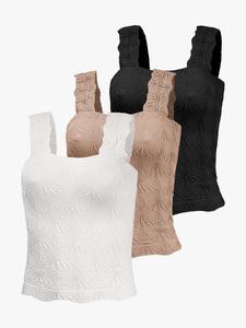 women's floral embossed sports tank top, casual solid textured sleeveless sports workout tops for yoga gym workout, running vest, ladies sportswear for all seasons, gym tops, gym clothes, soft top women, gym clothing