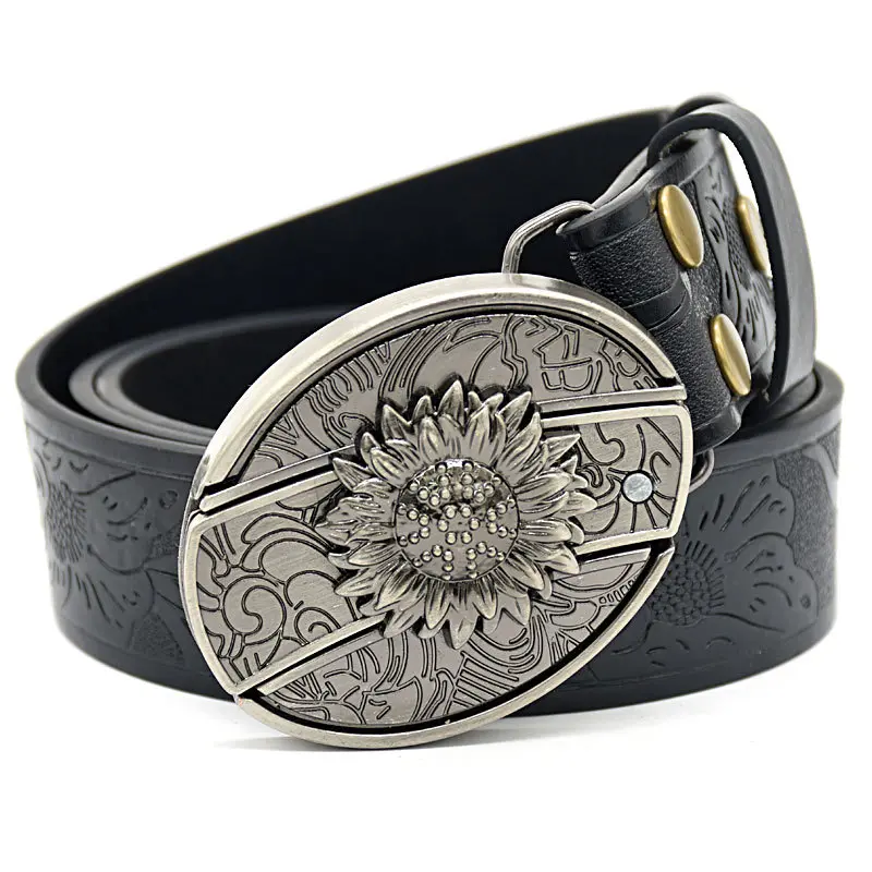 Sunflower Knife Buckle Embossed Black Model