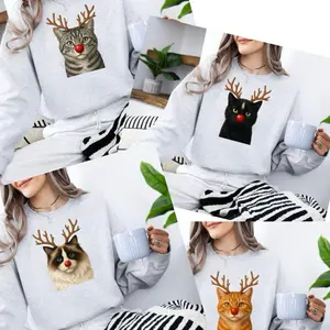 Christmas reindeer Cat sweatshirts