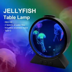 USB Plug-And-Play Jellyfish Lamp, LED Color-Changing Aquarium Light, Led Home Decor, Speed Control, 8 Modes, Home Office Ambiance, Unique Gift Idea