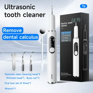 Ultrasonic Plaque & Tartar Remover for Teeth, Rechargeable Dental Scaler with LED Light, 5 Adjustable Modes, Cordless Electric Tooth Cleaner Kit for Calculus Removal & Oral Hygiene