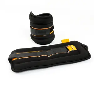 5lb Pair Ankle & Wrist Weights 2pcs Each One is 2.5LBS Adjustable Strap No Warranty Black with Yellow Trim