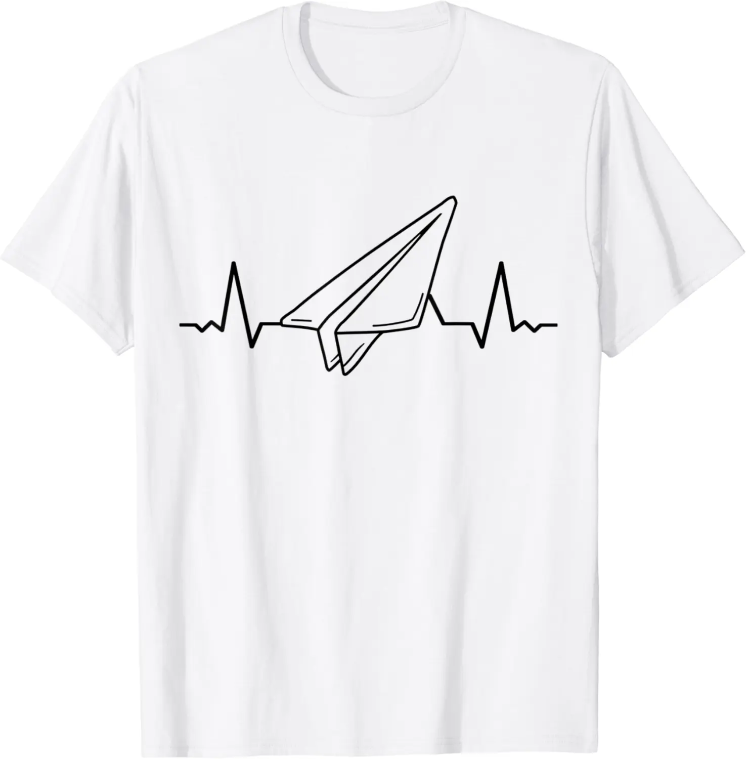 Paper-airplane math-teacher engineer Heartbeat paper-plane T-Shirt - Hufsakha Shop 32B0B4KQY274