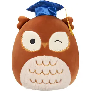 Squishmallows Original 12-Inch Arella Brown Owl with Graduation Cap - Official Jazwares Plush