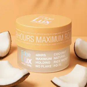 Lux Collection Edge Lux 48 Hour Maximum Hold Edge Tamer Coconut Scented Conditioning Gel for Strong Lasting Hold & Moisturize