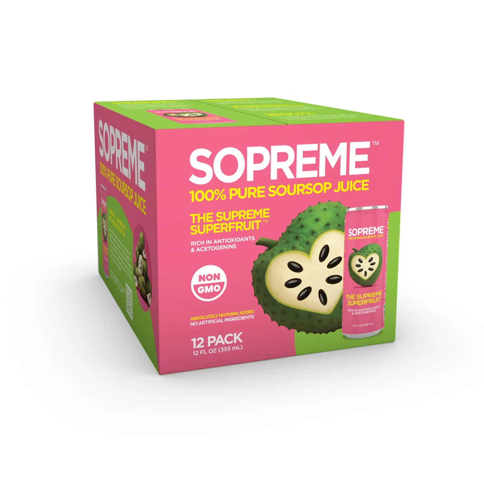 SOPREME® Soursop Juice Drink, Natural Graviola, Gut Health, Organic Soursop Juice with Pulp, Rich Antioxidant Drink