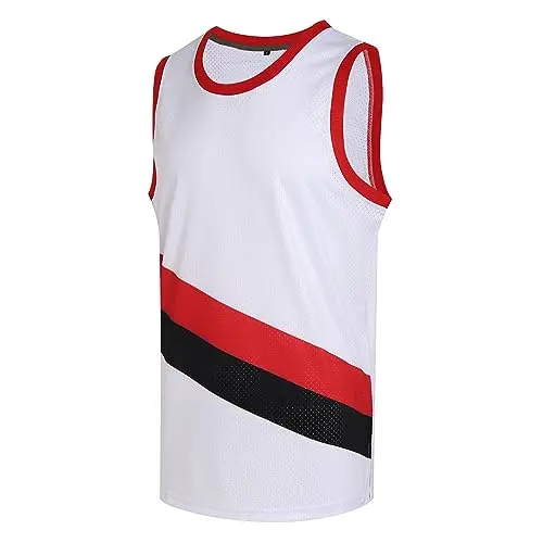Red/Black Stripe white Jersey