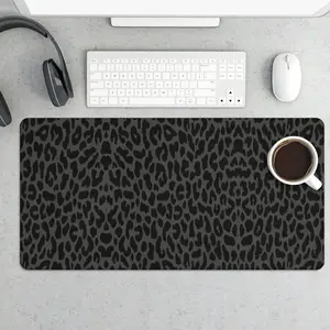 Black Leopard Cheetah Extended Large Gaming Mouse Pad & Keyboard Laptop Mat 31.5x15.75 in Non-Slip Base Office Desk Decor Stylish & Functional