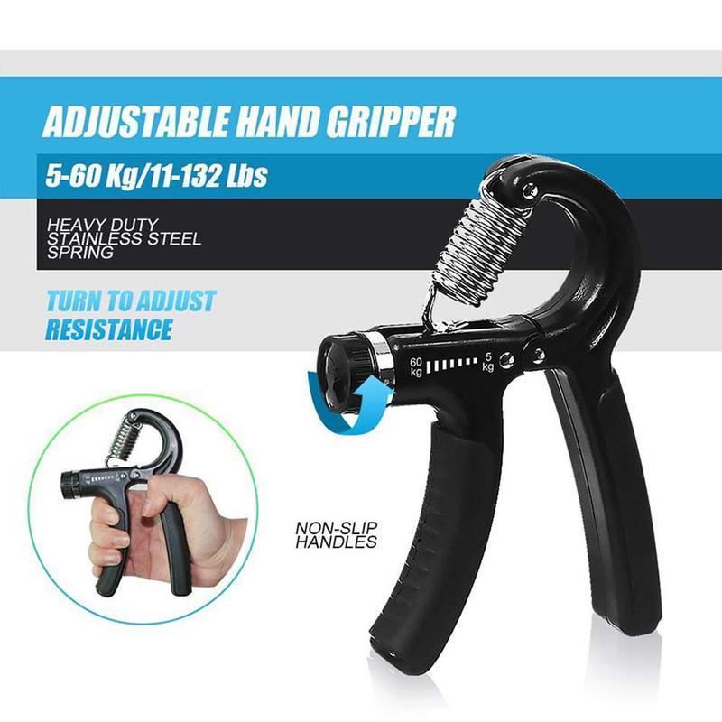 5-in-1 Hand Grip Strengthener Set, Vein-Boosting Forearm Trainer with Finger Exerciser, Grip Ring & Stress Ball for Fitness Enthusiasts