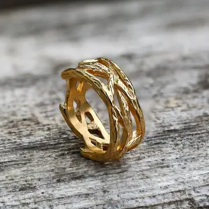 GTHIC Thistles & Thorns Ring – Gothic Stainless Steel Jewelry for Men & Women Birthday Mother's Day Gift