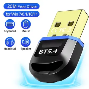 USB Bluetooth Adapter for Desktop PC, Bluetooth 5.4 Dongle Receiver, Plug and Play, Compatible with Windows 11/10/8.1/7, For Laptop/Keyboard/Mouse, PC Bluetooth Adapter