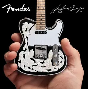 Axe Heaven -Waylon Jennings - Waylon Jennings Signature Black Fender Telecaster Mini Guitar Replica Collectible  [Collectible Figurine/Statue/Bust] figurine/statue, Collectible