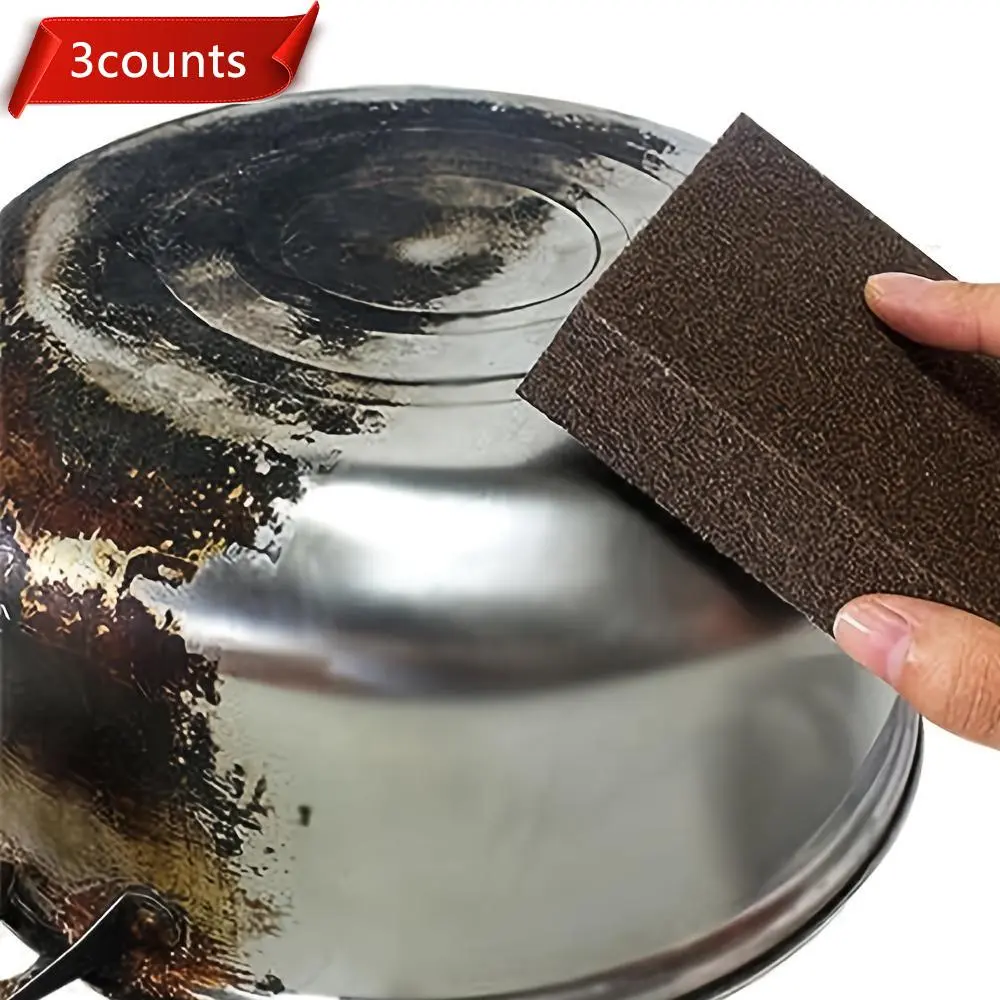 Emery Magic Cleaning Sponge, 3 Counts Pot Bottom Rust Remover Scrubber, Household Kitchen Cleaning Gadgets, Scrubber Sponges, Cleaner, Sponges For Cleaning